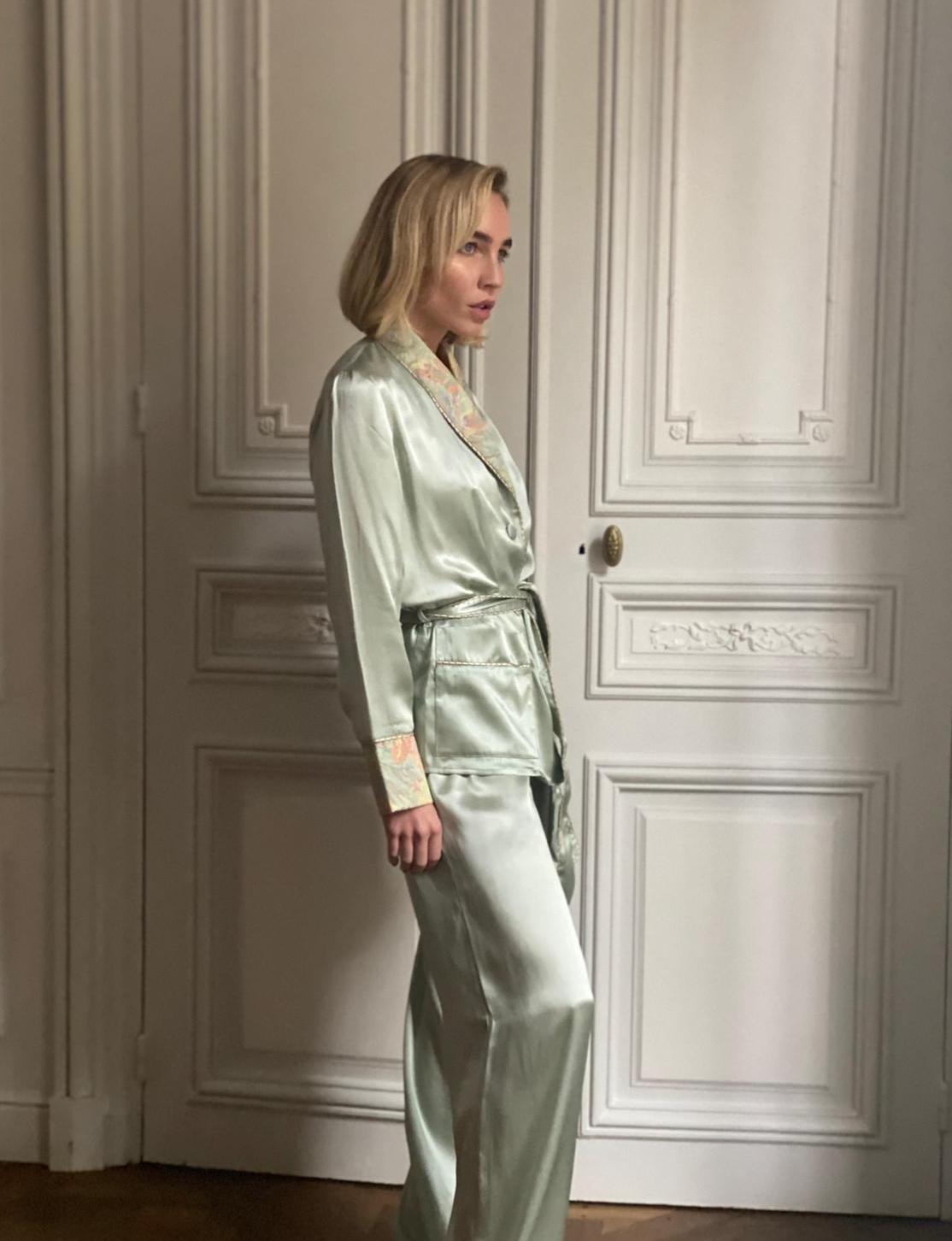 Goldie Diana d'Orville luxury silk suit Trianon sustainable luxury loungewear
